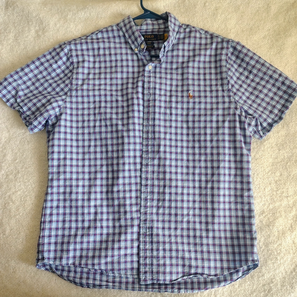 Polo Ralph Lauren Mens Oxford Woven Button Down Short Sleeve Shirt Size XXL